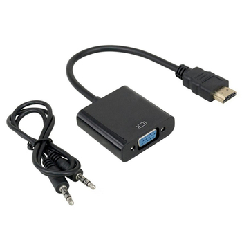 Adapter HDMI-AM do VGA + Audio na kablu Lanberg AD-0017-BK