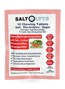 Elektrolityczne tabletki Saltolyte Chewing - 10szt - Arbuzowe