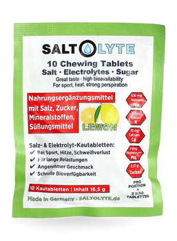 Elektrolityczne tabletki Saltolyte Chewing - 10szt - Cytrynowe