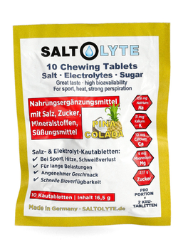 Elektrolityczne tabletki Saltolyte Chewing - 10szt - Pinacolada