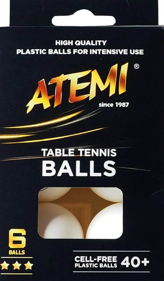 Piłeczki tenis stołowy Atemi białe *** 6 szt