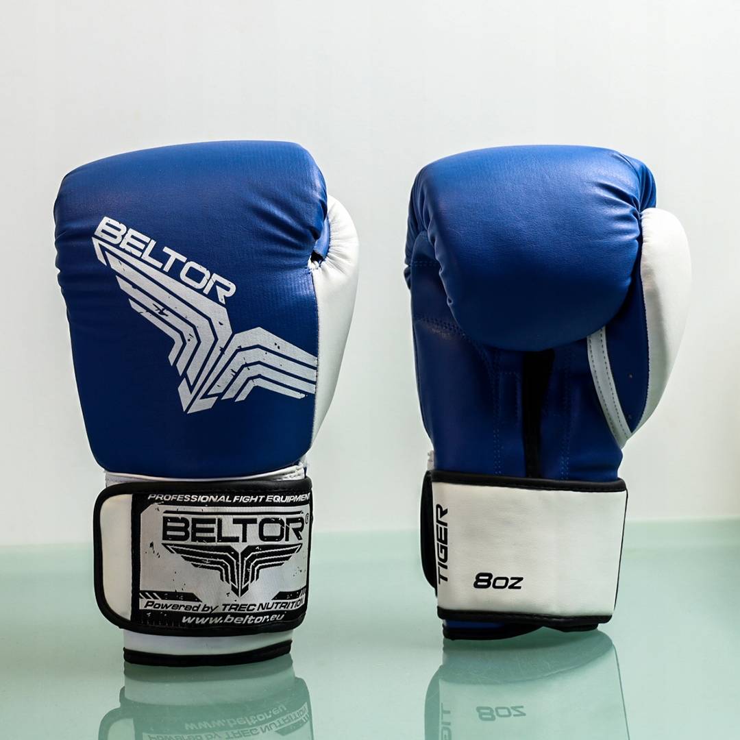 Beltor platinium fighter rękawice bokserskie Tiger 8oz niebieski B0830