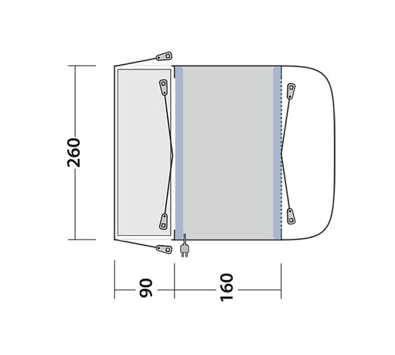 Namiot do kampera Outwell Newburg 160 Air - grey