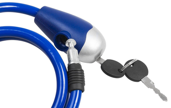 Zamknięcie rowerowe Vivo LQ-329 10 x 1000 mm spirala na klucz niebieskie