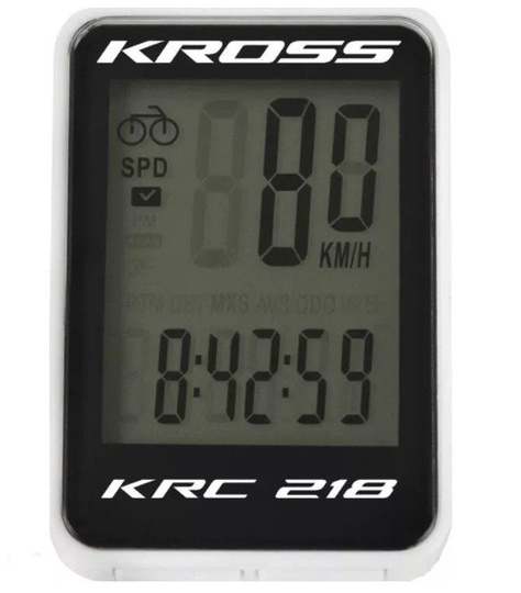 Komputerek Kross KRC 218 18-funkji przewodowy czarno-biały