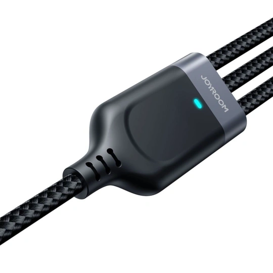 Kabel Joyroom S-A18 3w1 3,5A USB-A - Lightning+USBC+ MicroUSB 1,2m - czarny