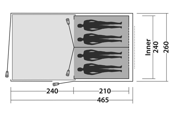 Namiot 4-osobowy Easy Camp Galaxy 400 - steel blue