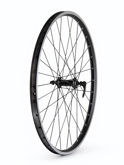 Koło przód 26" piasta ShimanoTX-500 obręcz stożkowa nitowana czarna