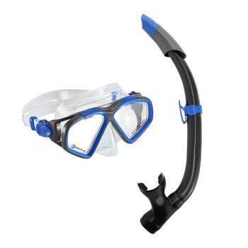 Aqualung Combo Hawkeye L - Maska + fajka do nurkowania SC3112212MV1 Niebiesko-szara