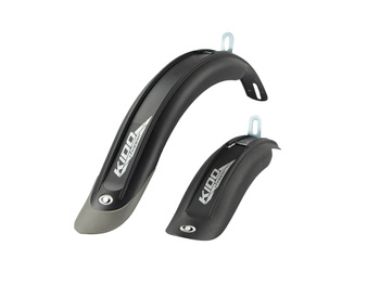 Błotniki KIDO 16 LONG 16"-18" kpl czarne-chlapacz tytanowy