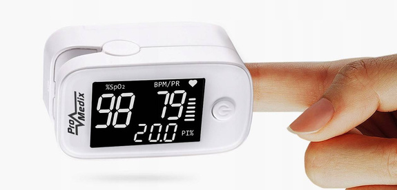 Pulsoksymetr napalcowy medyczny pulsometr oksymetr Promedix PR-870 1.5” HD LED