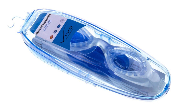 Okulary do pływania Vivo Junior B-0117 biało-niebieskie