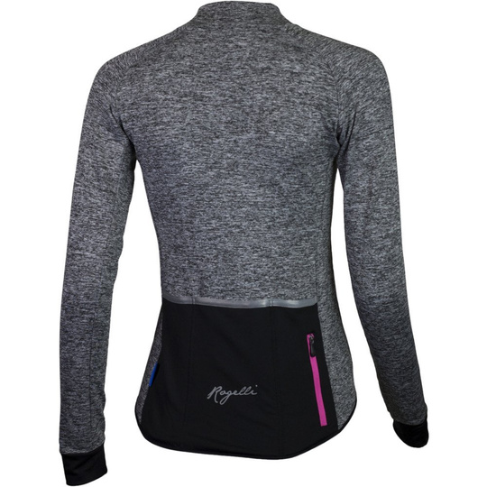 Koszulka długi rękaw Rogelli BENICE czarno-szara-różowa