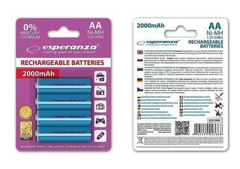 Akumulatorki AA Esperanza 2000mAh 4szt. niebieskie