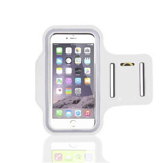 Opaska etui na ramię do biegania na telefon 5,5" - biały