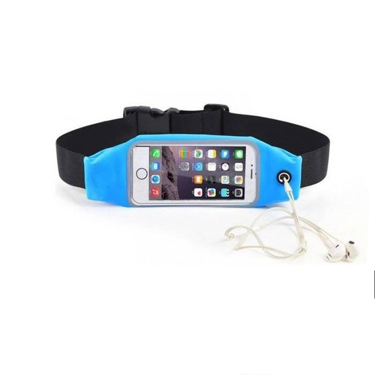 Uniwersalna Saszetka Nerka Pas Na Telefon 4.7" - niebieska