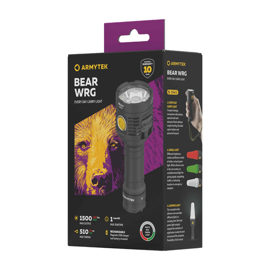 Latarka Armytek Bear WRG Magnet USB 21700 Li-Ion Akku 5000 mAh