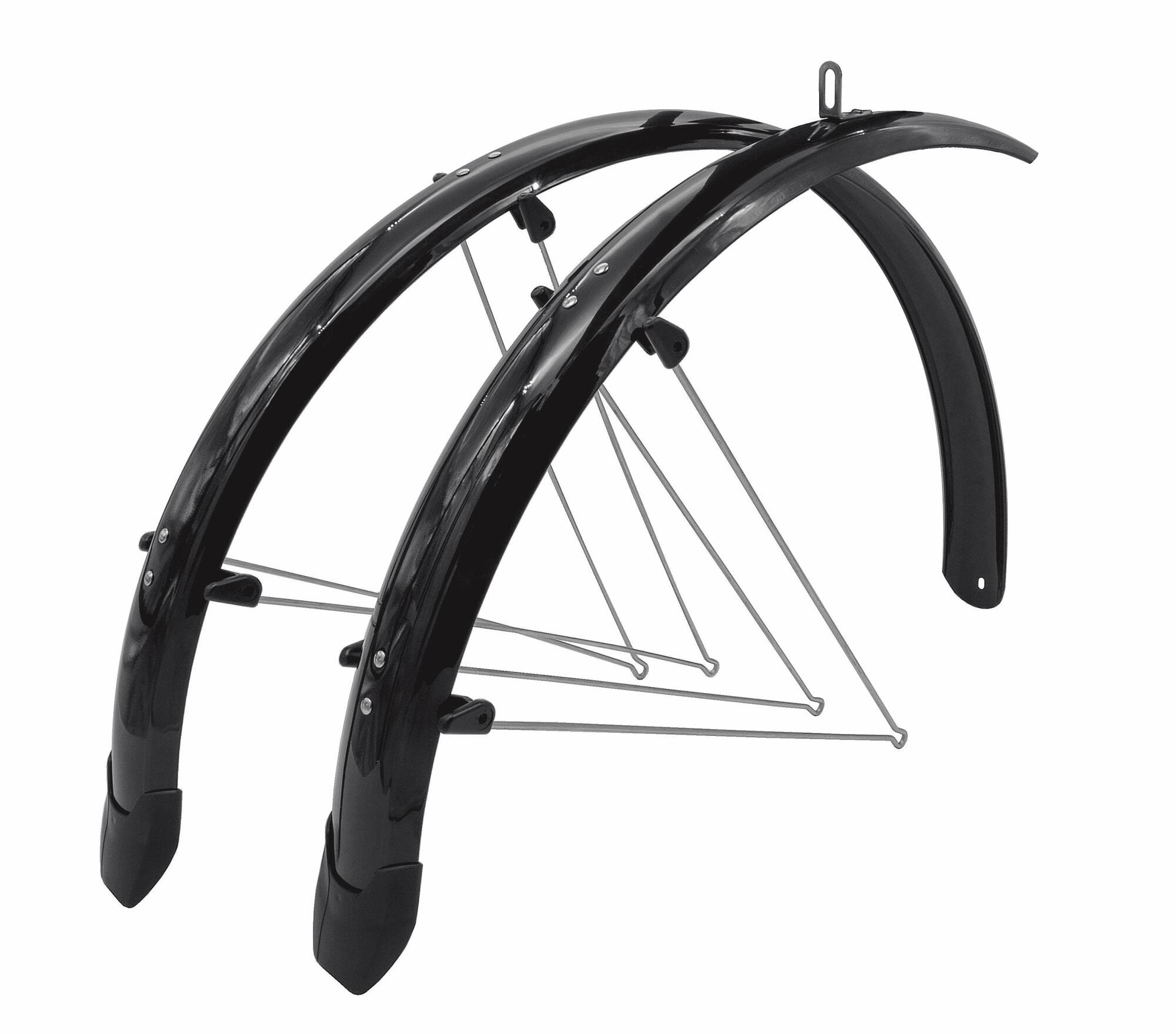 Błotniki Orion 24" x 53mm nylon-alu czarny komplet z chlapaczem