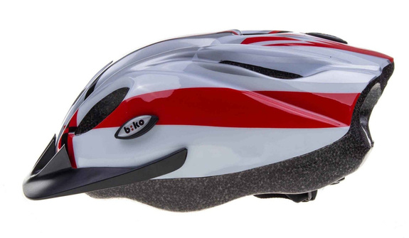 Kask Biko BASIC biały-srebrny-czerwony -HM-BI306-1