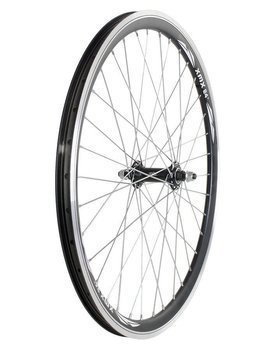 Koło przód 24" obręcz stożkowa czarna, piasta aluminiowa czarna