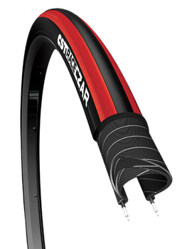 Opona CST CZAR PRO 700x25C C-1406 czarno-czerwona zwijana