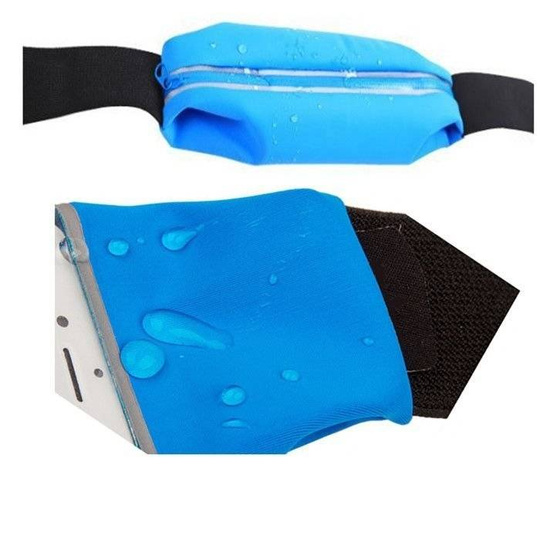 Uniwersalna Saszetka Nerka Pas Na Telefon 4.7" - niebieska