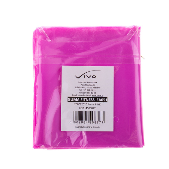 Guma fitness Vivo 200x12x0,4 różowa