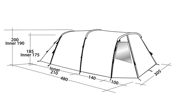 Namiot 5-osobowy Easy Camp Huntsville 500 - rustic green