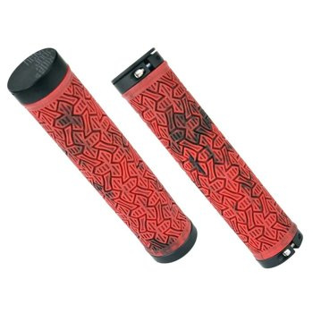 Chwyty kierownicy MTB Icon 145mm, red devil, czarne