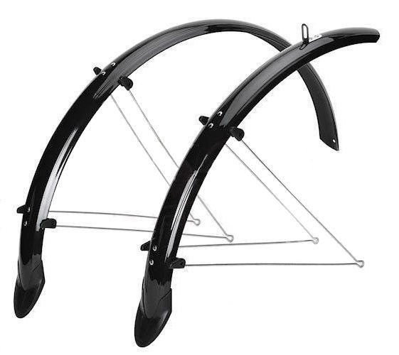 Błotniki Orion 28" x 53 mm czarny komplet z chlapaczem