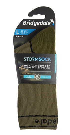Skarpety wodoodporne Bridgedale StormSock Mid Boot - khaki/olive