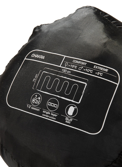 Śpiwór koperta Easy Camp Chakra 190 cm LZ - black