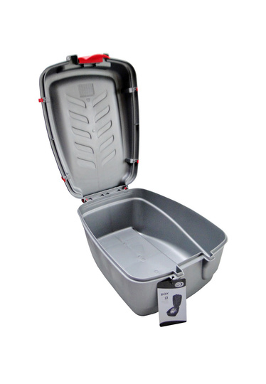 Cargo - Duży kufer na bagażnik - Srebrno-Czerwony