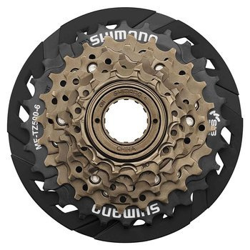 Wolnobieg Shimano 6-rzędowy MF-TZ500 14- 28 brązowy z protektorem
