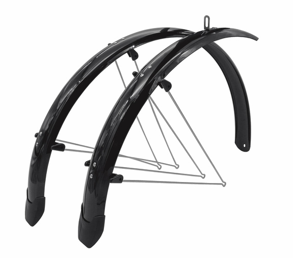 Błotniki Orion 24" x 53mm nylon-alu czarny komplet z chlapaczem