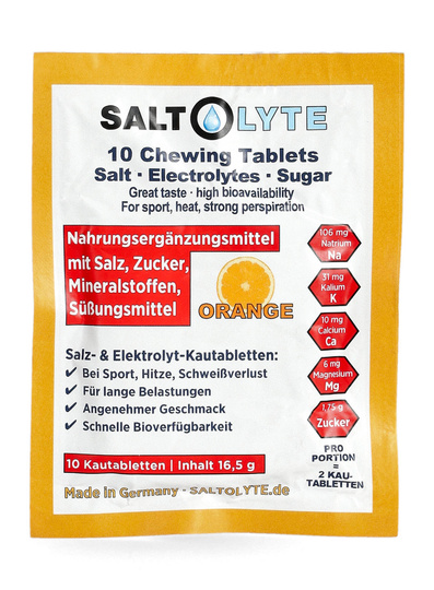 Elektrolityczne tabletki Saltolyte Chewing - 10szt - Pomarańczowy
