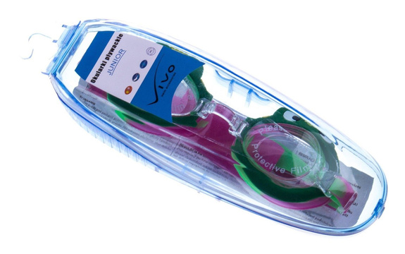 Okulary do pływania Vivo Junior B-0123 zielono-różowe