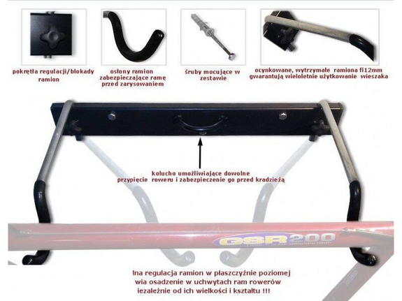 Wieszak na rower SPACE 65 ocynkowany