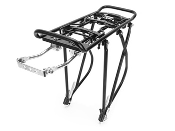 Bagażnik rowerowy  tylny regulowany 24", 26", 28" aluminium czarny z blaszką montażową