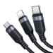 Kabel Joyroom S-A18 3w1 3,5A USB-A - Lightning+USBC+ MicroUSB 1,2m - czarny