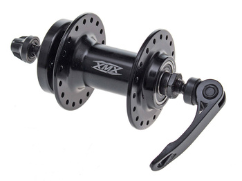 Piasta przednia XMX A208QF 36-otworów, QR, hamulec tarczowy, aluminiowa 3/8" 14G*36H*100*108 łożyska maszynowe, czarna