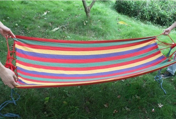 Hamak jednoosobowy kolorowy mocny 190x80 cm