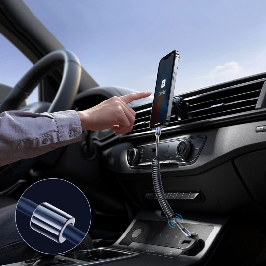 Kabel spiralny Joyroom S-A43 Crystal-Clear Series 60W USB-C - USB-C 1,5m - czarny