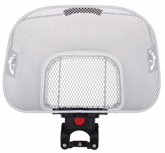 Kosz rowerowy Verso przód 350x250x240 biały szybki montaż click