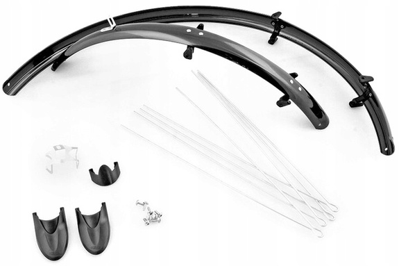 Błotnik Orion 28"x 58 mm czarny kpl. z chlapaczem
