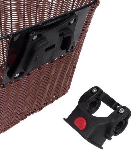 Kosz Verso SH-Z002 na kierownicę mocowanie click pleciony brązowy