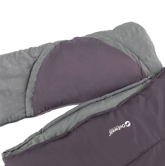 Śpiwór syntetyczny Outwell Contour (190 cm) - Lewy dark purple/grey