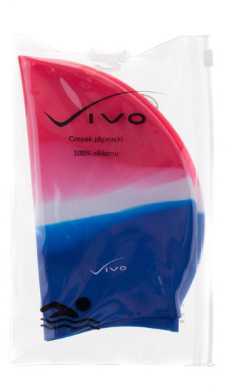 Czepek silikonowy Vivo B-1313 multikolor czerwono-biało-niebieski