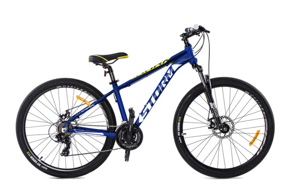 Rower Storm MTB 27,5" SHARK 1.0 2 x hamulec mechaniczny, niebieski-biały-limonka