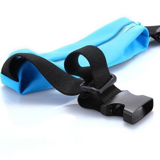 Uniwersalna Saszetka Nerka Pas Na Telefon 4.7" - niebieska